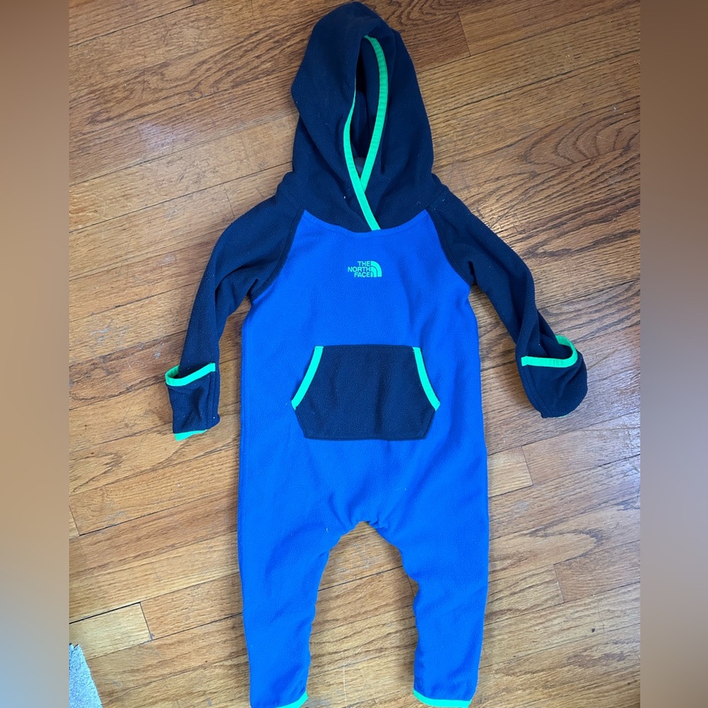 North Face one piece fleece suit